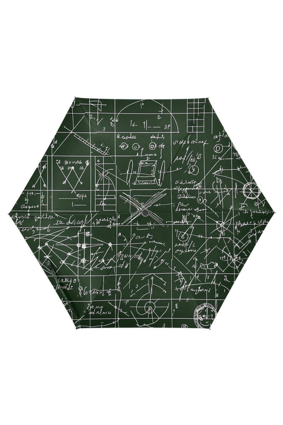Math Notes Black UPF 50+ Compact Folding Umbrella for Rain Travel Umbrella Packable