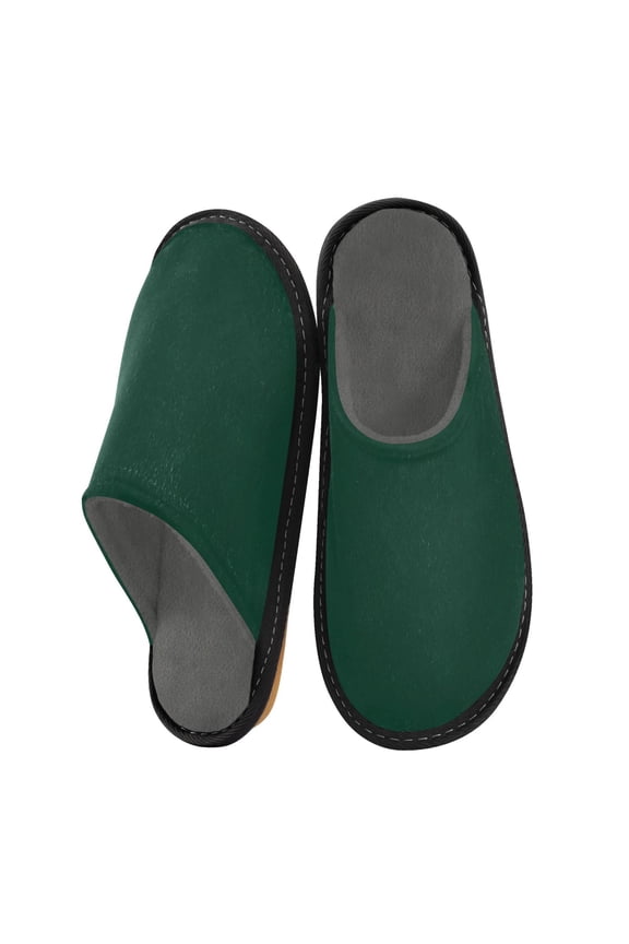 Mens Womens Cozy Memory Foam Slippers Dark Green Paint Unisex House Shoes 8-8.5
