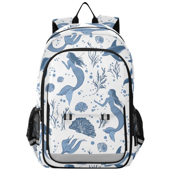 ALAZA Mermaid Dolphins Coral Laptop Backpack Purse Travel Bag Casual School Bookbag Rucksack for Women Men