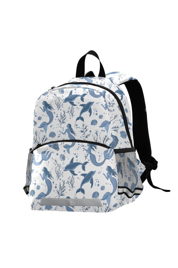 Mermaid Dolphins Coral School Backpack Elementary Student Bookbag