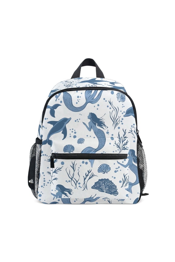 Mermaid Dolphins Coral School Backpack Small Bookbag Mini Bags