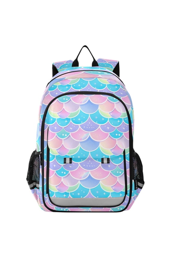 Mermaid Scales Laptop Backpack Purse Travel Bag Casual School Bookbag Rucksack for Women Men