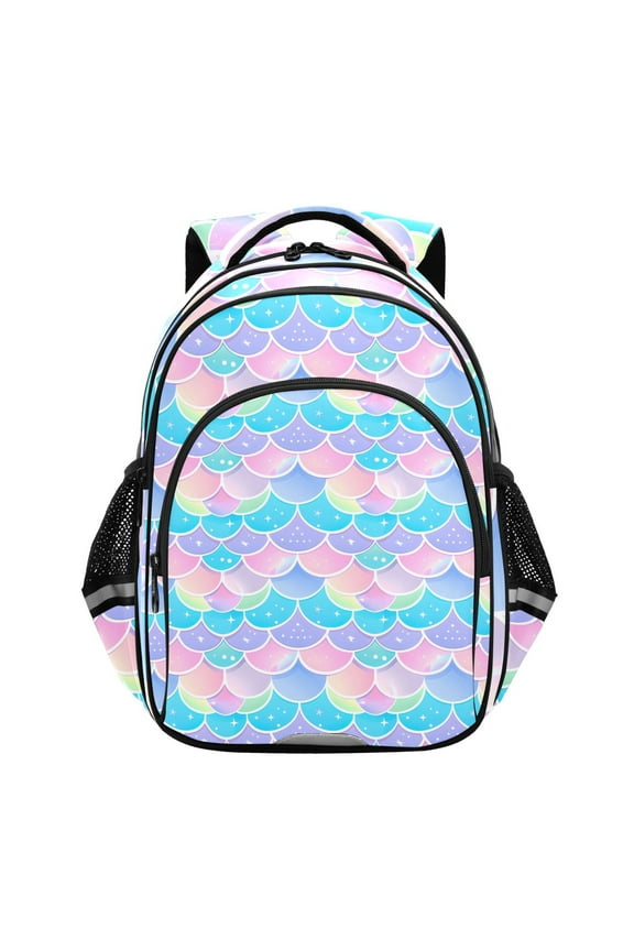 Mermaid Scales School Backpack Elementary Bag Bookbag Travel Rucksack
