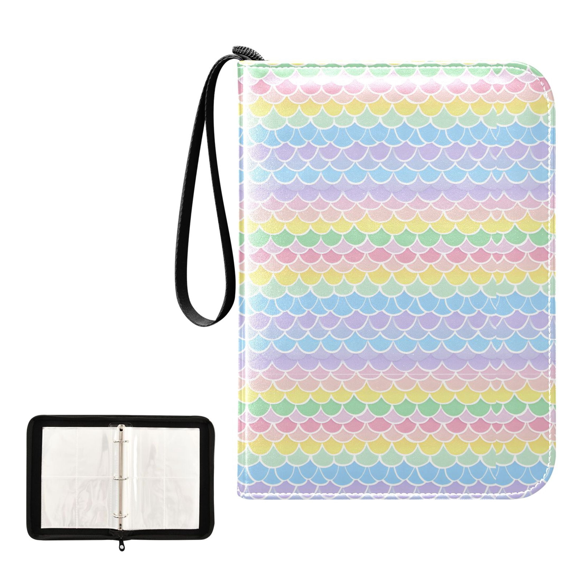 ALAZA Mermaid Scales Trading Card Binder 4 Pocket Cards Collection Album 400 Folder Holder