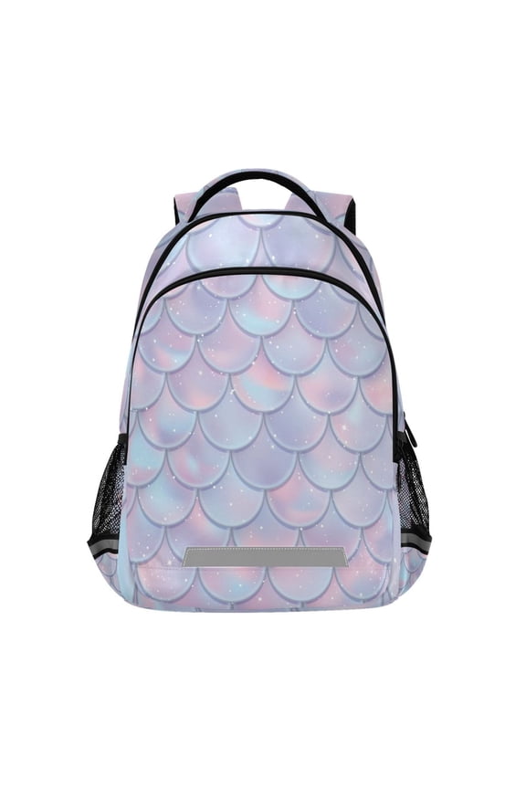 Mermaid Tail Scales Shiney Backpack Elementary School Bag Bookbag Travel Rucksack