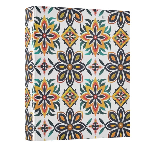 ALAZA Modern Abstract Flowers Floral 3 Ring Binder 1.5 Inch Three Ring Office Binders w/ clipboard & 3 pockets, Hold 200 Sheets, 1 pc
