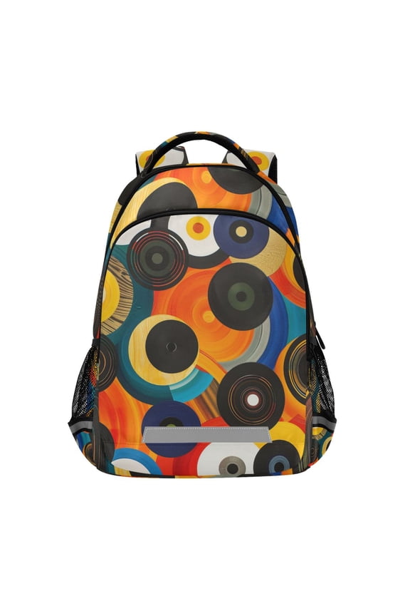 Modern Circles Backpack Elementary School Bag Bookbag Travel Rucksack