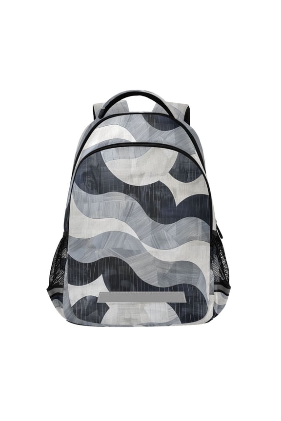 Modern Wavy Circles Backpack Elementary School Bag Bookbag Travel Rucksack