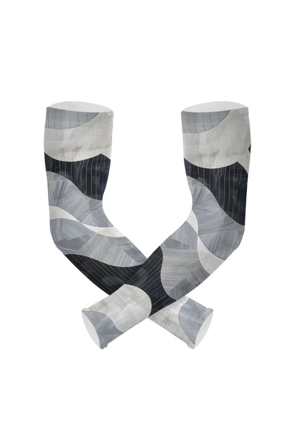 Modern Wavy Circles UV Sun Protection Arm Sleeves UPF 50+ Compression Cooling Sleeve 1 Pair