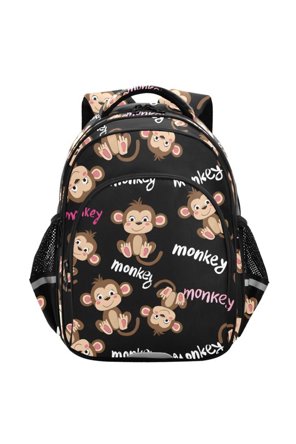 Monkey Cute School Backpack Elementary Bag Student Bookbag Travel Rucksack