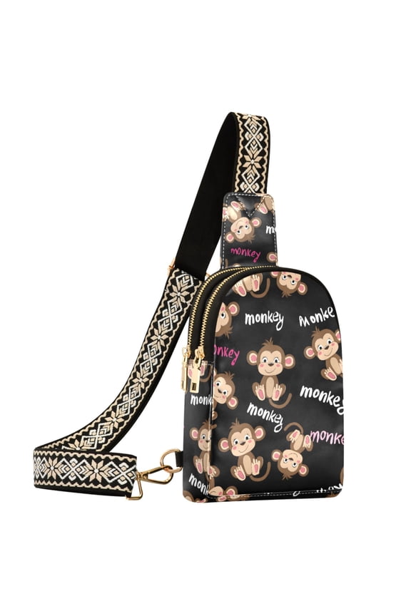 Monkey Cute Sling Bag for Women Men Waterproof Crossbody Chest Bags