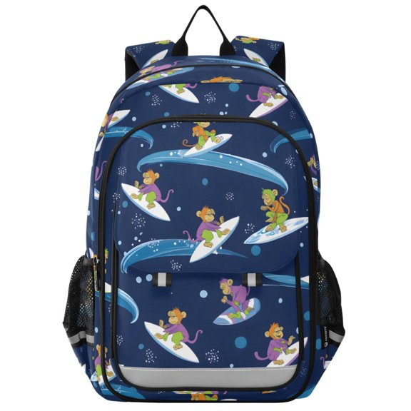 ALAZA Monkey Surfing Laptop Backpack Purse Travel Bag Casual School Bookbag Rucksack for Women Men