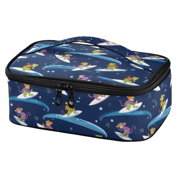 ALAZA Monkey Surfing Lunch Box Insulated Cooler Tote Bag Reusable School Picnic Travel Office