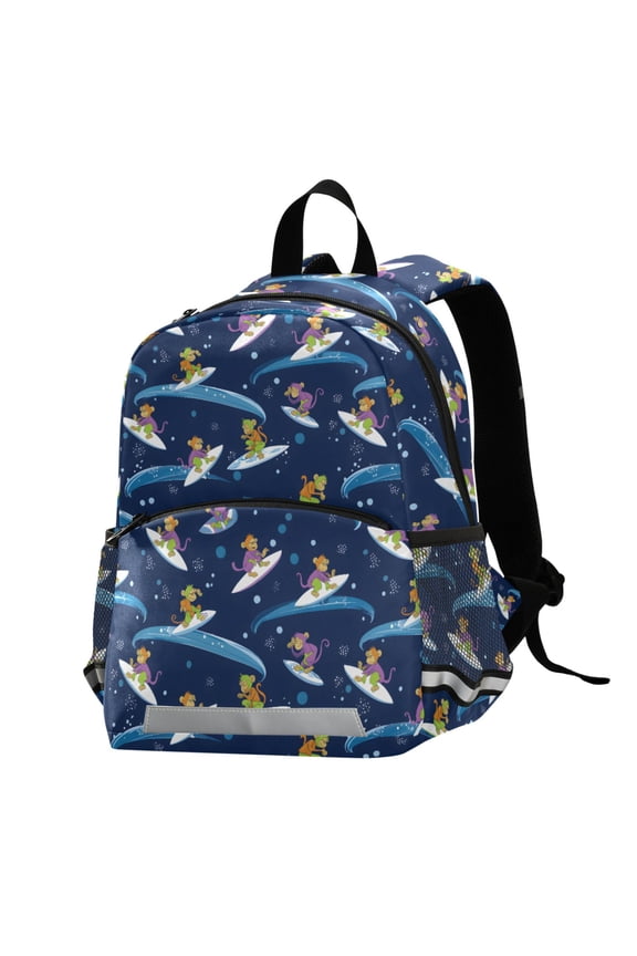 Monkey Surfing School Backpack Elementary Student Bookbag