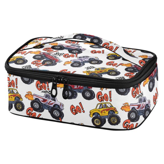 ALAZA Monster Trucks Lunch Box Insulated Cooler Tote Bag Reusable School Picnic Travel Office