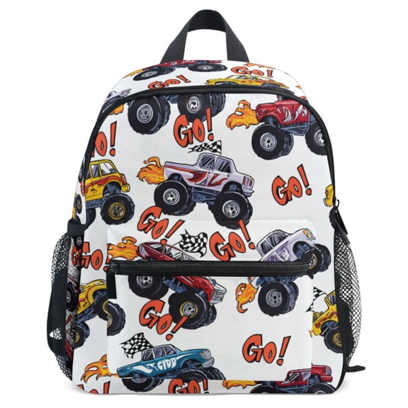 ALAZA Monster Trucks Pattern School Backpack Student Bookbag Mini Bag