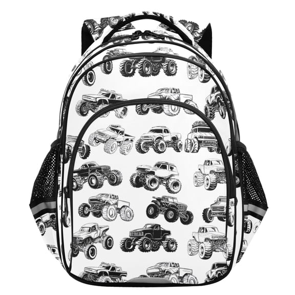 ALAZA Monster Trucks School Backpack Elementary Bag Student Bookbag Travel Rucksack