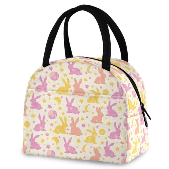 ALAZA Moon Rabbits Stars Insulated Lunch Box Reusable Cooler Tote Bag Work Office Picnic