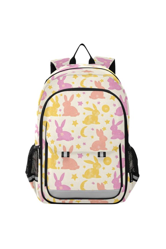 Moon Rabbits Stars Laptop Backpack Purse Travel Bag Casual School Bookbag Rucksack for Women Men
