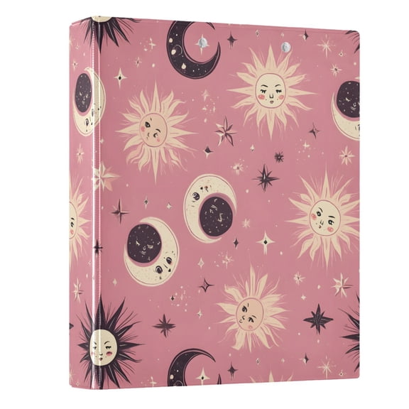ALAZA Moon Sun Stars Alchemy 3 Ring Binder 1.5 Inch Three Ring Office Binders w/ clipboard & 3 pockets, Hold 200 Sheets, 1 pc
