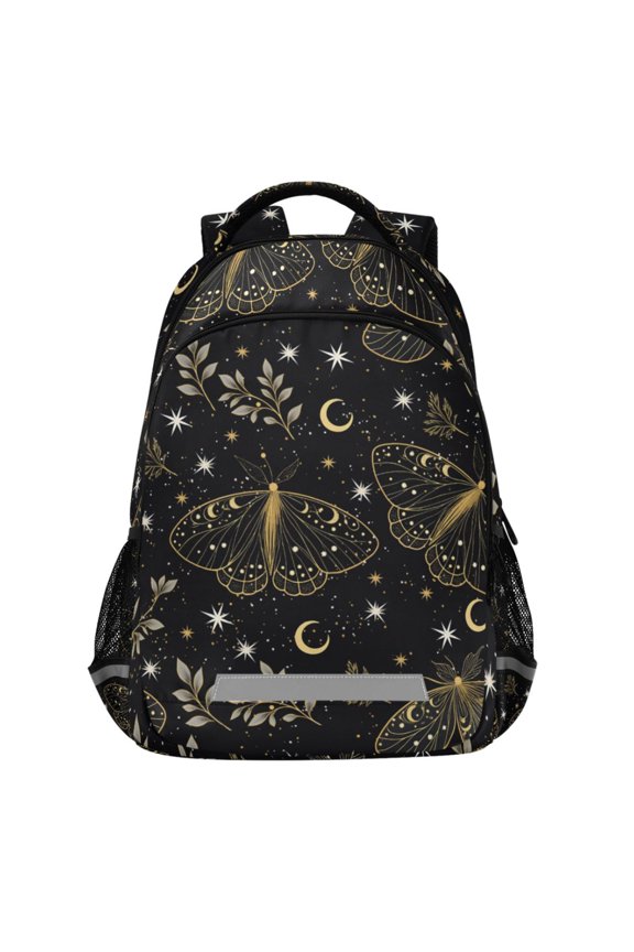 Moths Boho Pattern Backpack Elementary School Bags Student Bookbag Travel Rucksack