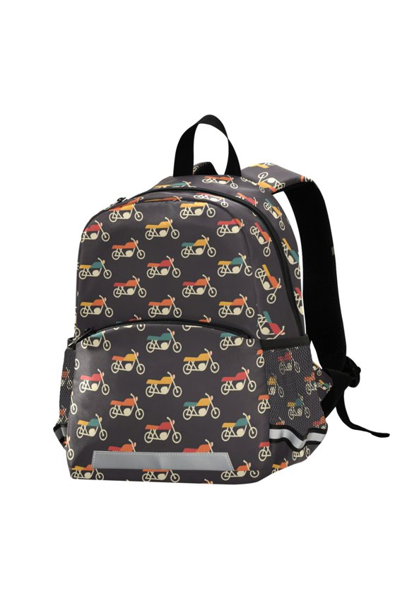 Motorcycles School Backpack Elementary Student Bookbag