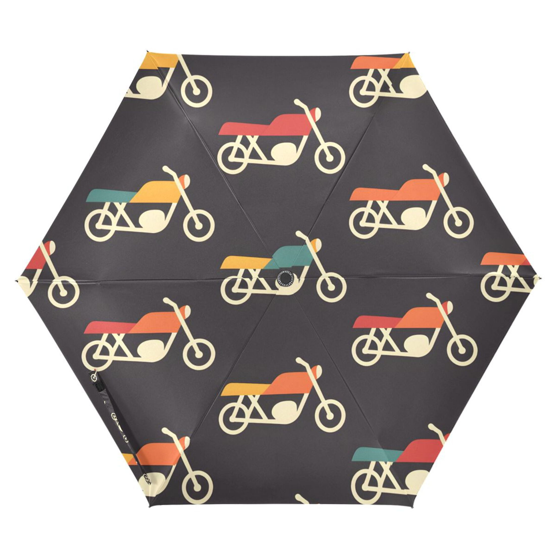 ALAZA Motorcycles UPF 50+ Compact Folding Umbrella for Rain Travel Umbrella Packable