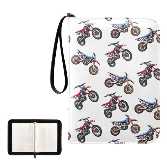 ALAZA Mountain Bikes Trading Card Binder 4 Pocket Cards Collection Album 400 Folder Holder