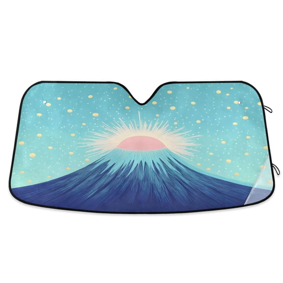 ALAZA Mountain Night View Windshield Sun Shade Car Foldable Sun Visor Block UV Rays Protector 55"x27.6"