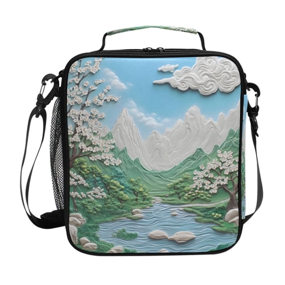 ALAZA Mountains Paint Lunch Box Insulated Lunch Bag Reusable Thermal Cooler Tote School Picnic