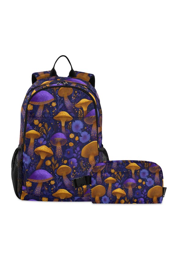 Mushrooms Dreamly School Backpack Lunch Box Set Student Bookbag
