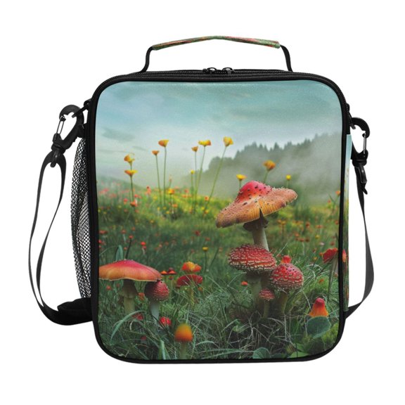 ALAZA Mushrooms Grasses Landscape Lunch Box Insulated Lunch Bag Reusable Thermal Cooler Tote School Picnic