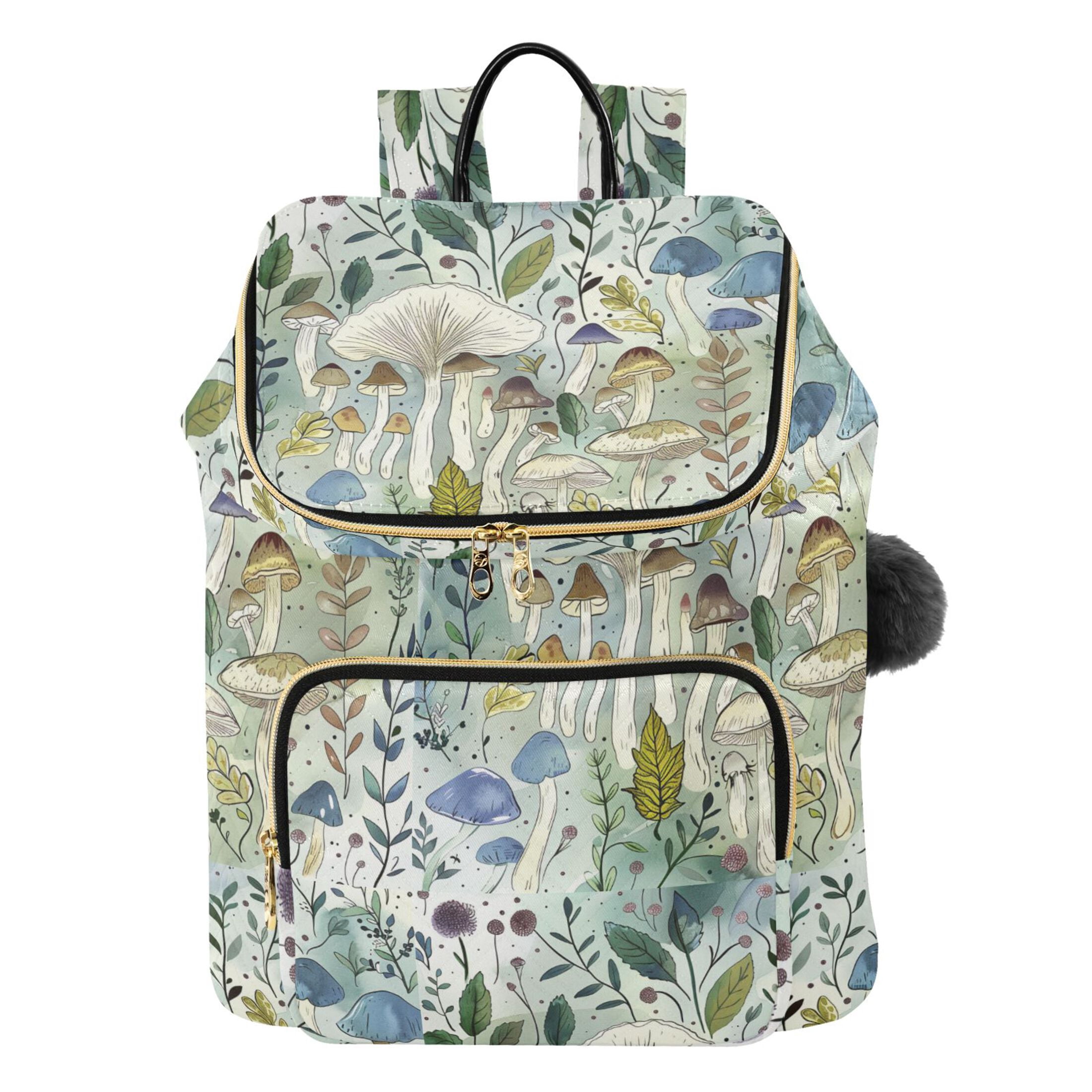 ALAZA Mushrooms Oil Paint Travel Backpack Laptop Bag Large Capacity Daypack