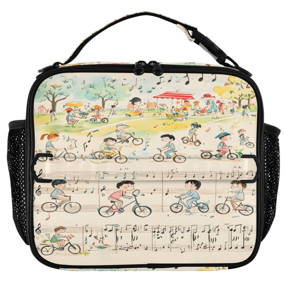 ALAZA Musical Note Insulated Lunch Box Lunch Bag Cooler Tote with Shoulder Strap