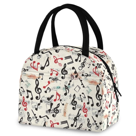 ALAZA Musical Note Insulated Lunch Box Reusable Cooler Tote Bag Work Office Picnic