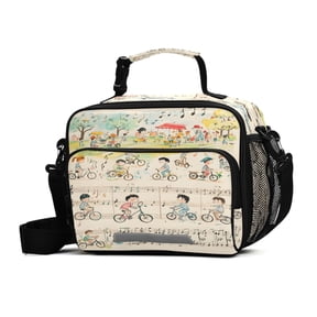 ALAZA Musical Note Lunch Box Insulated Cooler Bag Reusable Tote Bags with Shoulder Strap