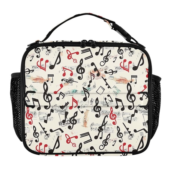 ALAZA Musical Note Lunch Box Insulated Lunch Bag Cooler Tote with Shoulder Strap