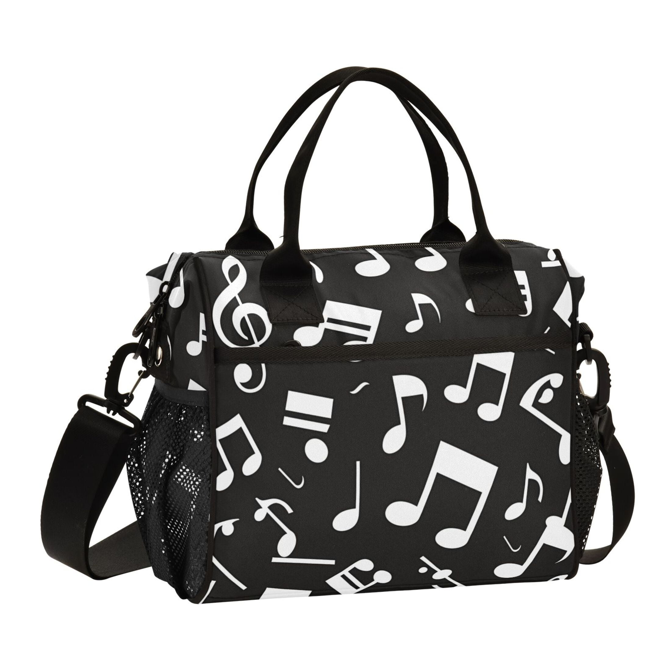 ALAZA Musical Note Pattern Insulated Lunch Bag Reusable Tote Box Adjustable Shoulder Strap for Work Picnic