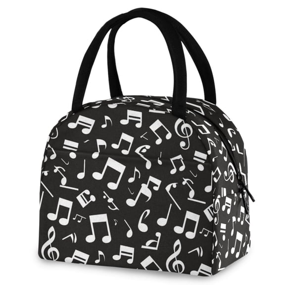 ALAZA Musical Note Pattern Insulated Lunch Box Reusable Cooler Tote Bag Work Office Picnic