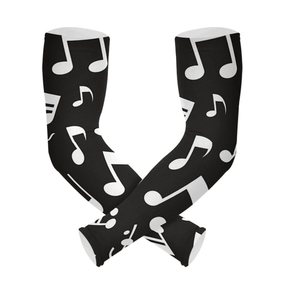 ALAZA Musical Note Pattern UV Sun Protection Arm Sleeves UPF 50+ Compression Cooling Sleeve 1 Pair
