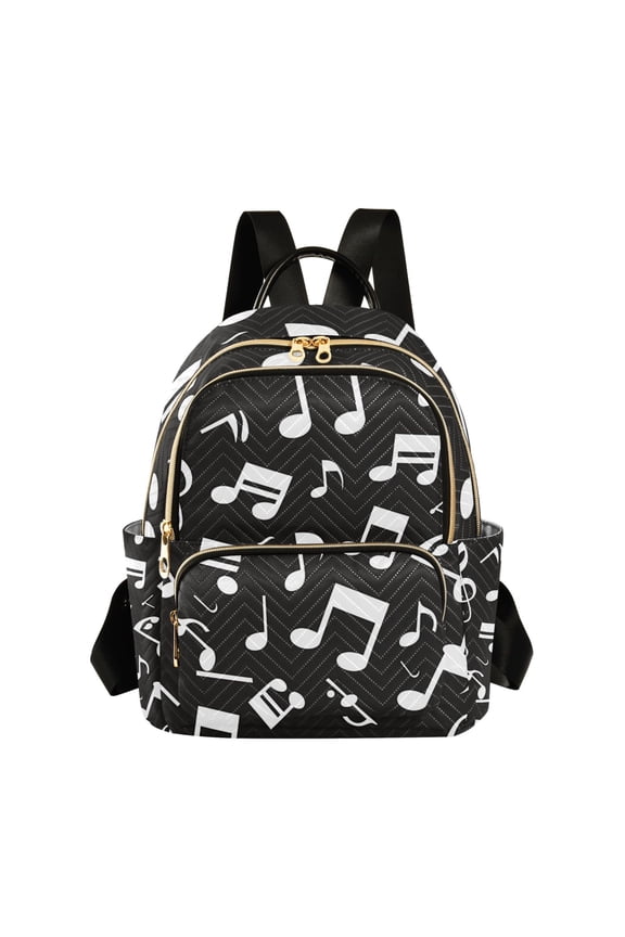 Musical Note Pattern Womens Travel Laptop Backpack Large Daypack Ladies Shoulder Bags S