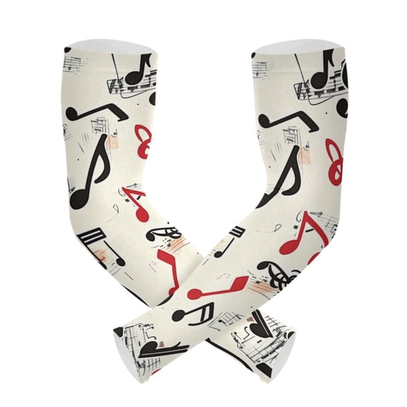 ALAZA Musical Note UV Sun Protection Arm Sleeves UPF 50+ Compression Cooling Sleeve 1 Pair