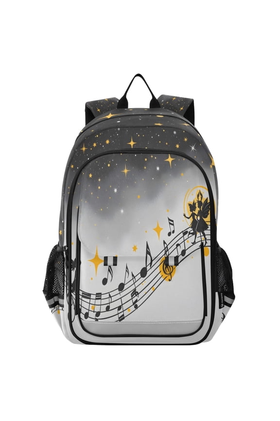 Musical Notes Stars School Laptop Backpack Travel Bag Casual Student Bookbag Rucksack
