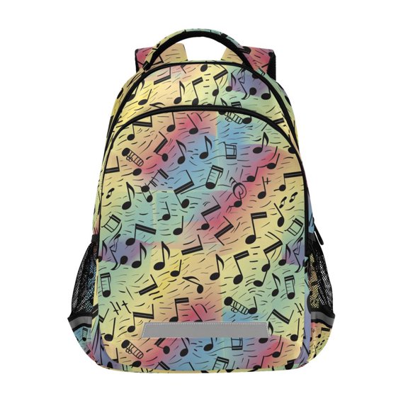 ALAZA Musical Notes in Rainbow Backpack Elementary School Bag Bookbag Travel Rucksack