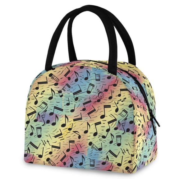 ALAZA Musical Notes in Rainbow Insulated Lunch Box Reusable Cooler Tote Bag Work Office Picnic
