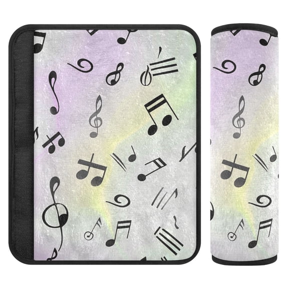 ALAZA Musical Notes in Tie Dye Car Seat Belt Adjuster Neck Covers Shoulder Cushions Pads M