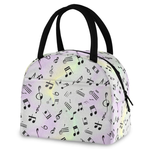 ALAZA Musical Notes in Tie Dye Insulated Lunch Box Reusable Cooler Tote Bag Work Office Picnic