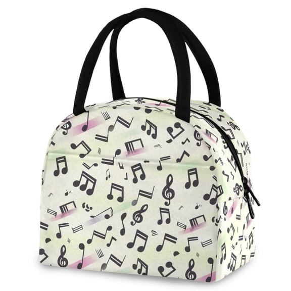 ALAZA Musical Notes with Rainbow Insulated Lunch Box Reusable Cooler Tote Bag Work Office Picnic