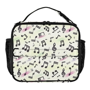 ALAZA Musical Notes with Rainbow Lunch Box Insulated Lunch Bag Cooler Tote with Shoulder Strap
