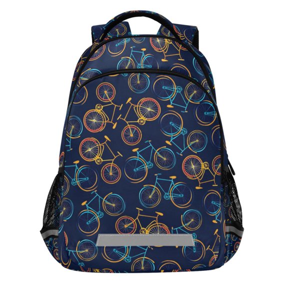 ALAZA Neon Bicycle Pattern Backpack Elementary School Bags Student Bookbag Travel Rucksack